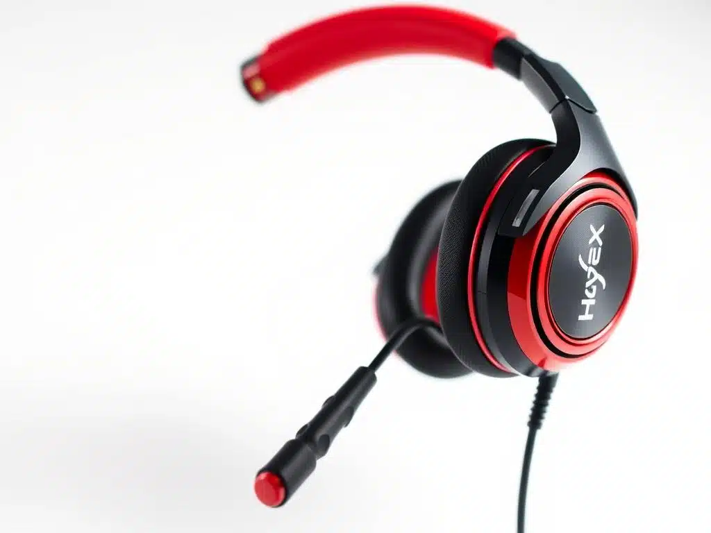 HyperX Cloud Alpha headset gamer com design vermelho e preto e microfone destacável
