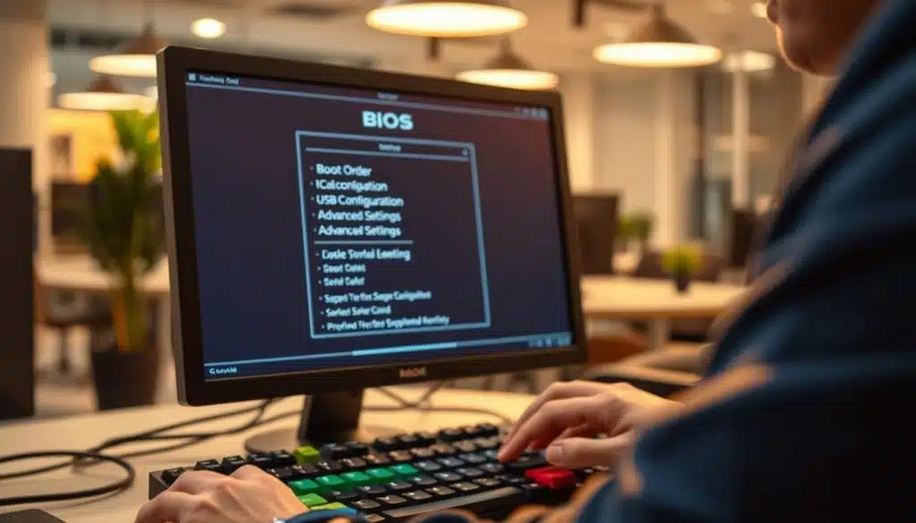 ajustar configurações no BIOS ajustar configurações no BIOS